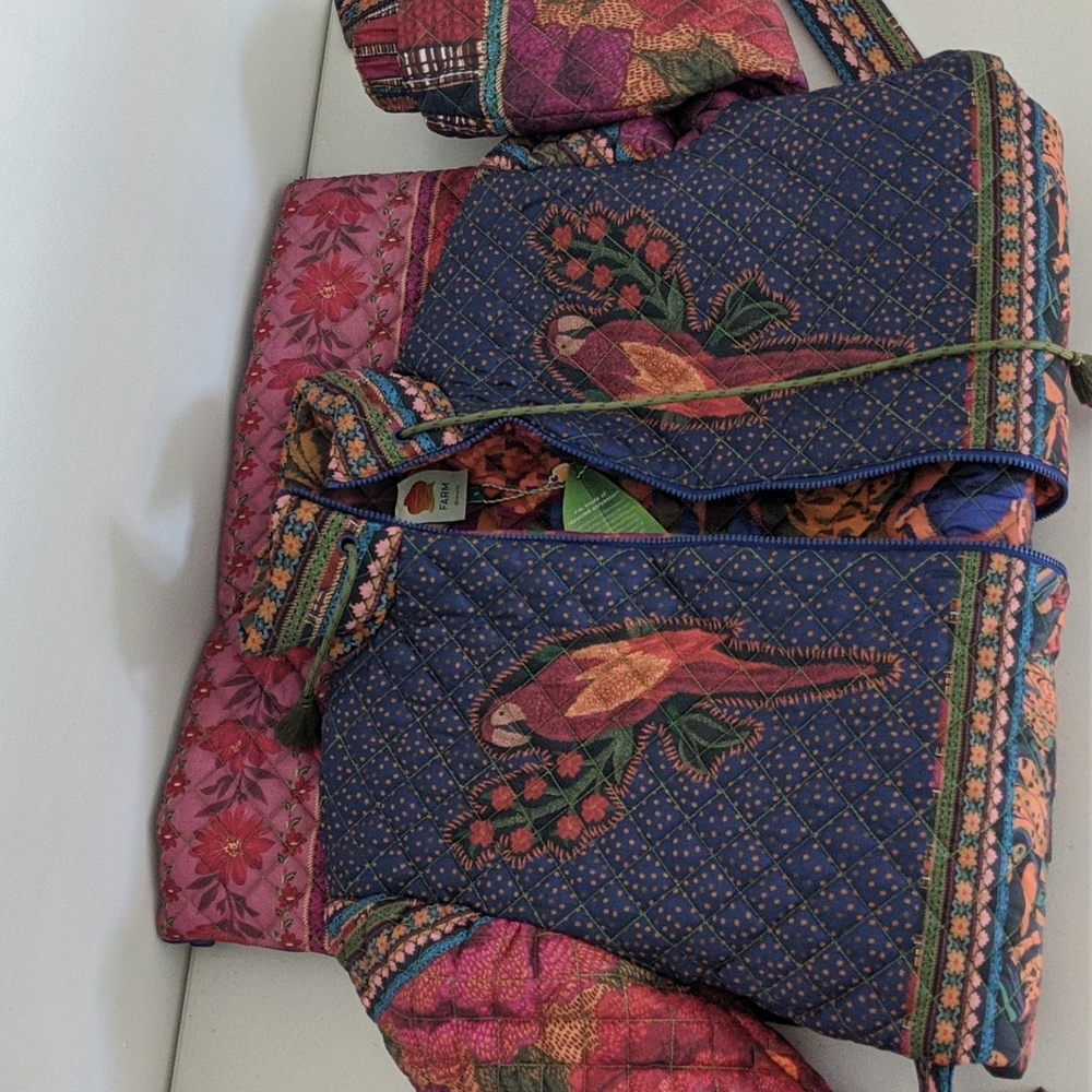 Farm Rio Mixed Patchwork Midi Puffer - Picture 4 of 12